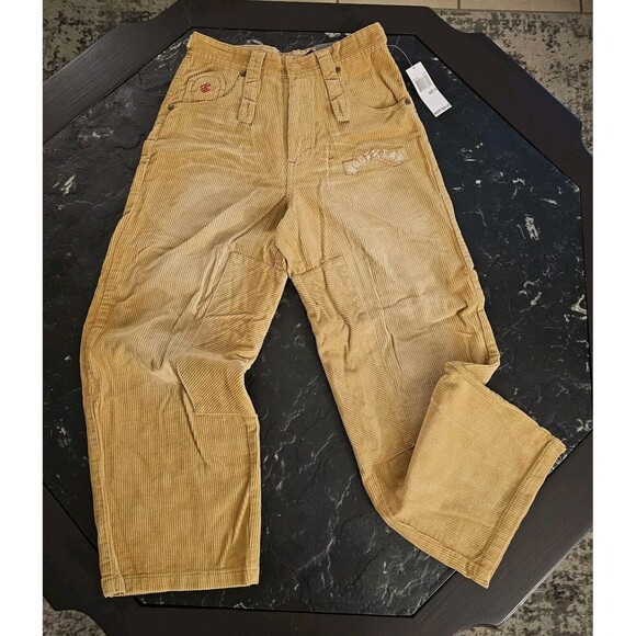 Rocawear Y2K Vintage Corduroy Pants Sz 10 Youth 26 Wide Leg Baggy Skater Jeans
